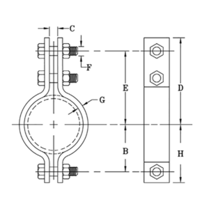 HEAVY 3 BOLT PIPE CLAMP