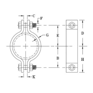 HEAVY 2 BOLT PIPE CLAMP