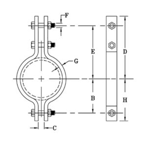 LIGHT 3 BOLT PIPE CLAMP