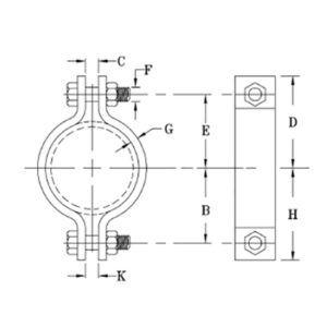 LIGHT 2 BOLT PIPE CLAMP